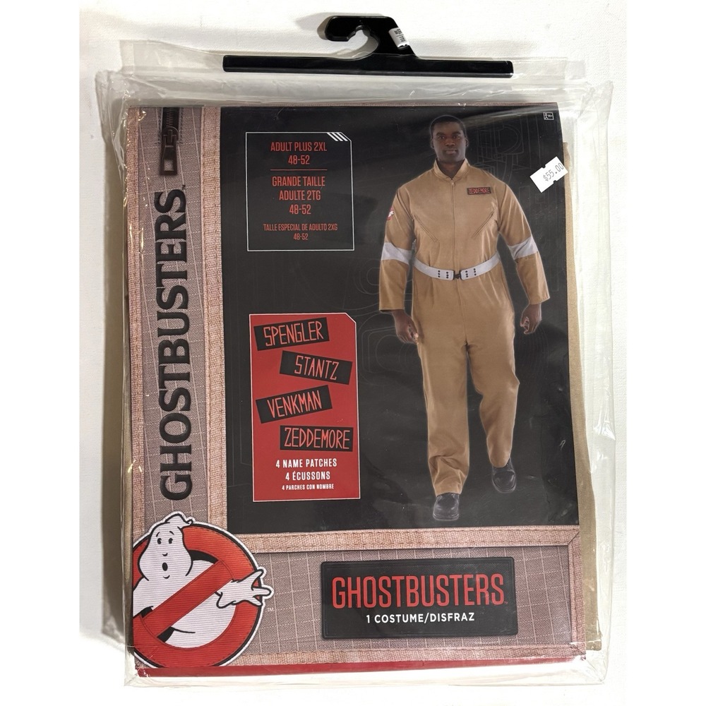 Ghostbusters Costume Adult Plus 2XL 48-52 New Halloween